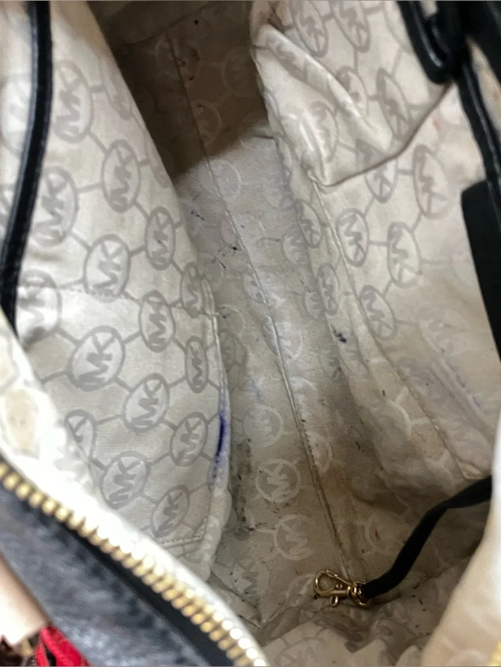 MICHAEL KORS Black Y2K Leather Boston Speedy Jet Set Handbag Tote